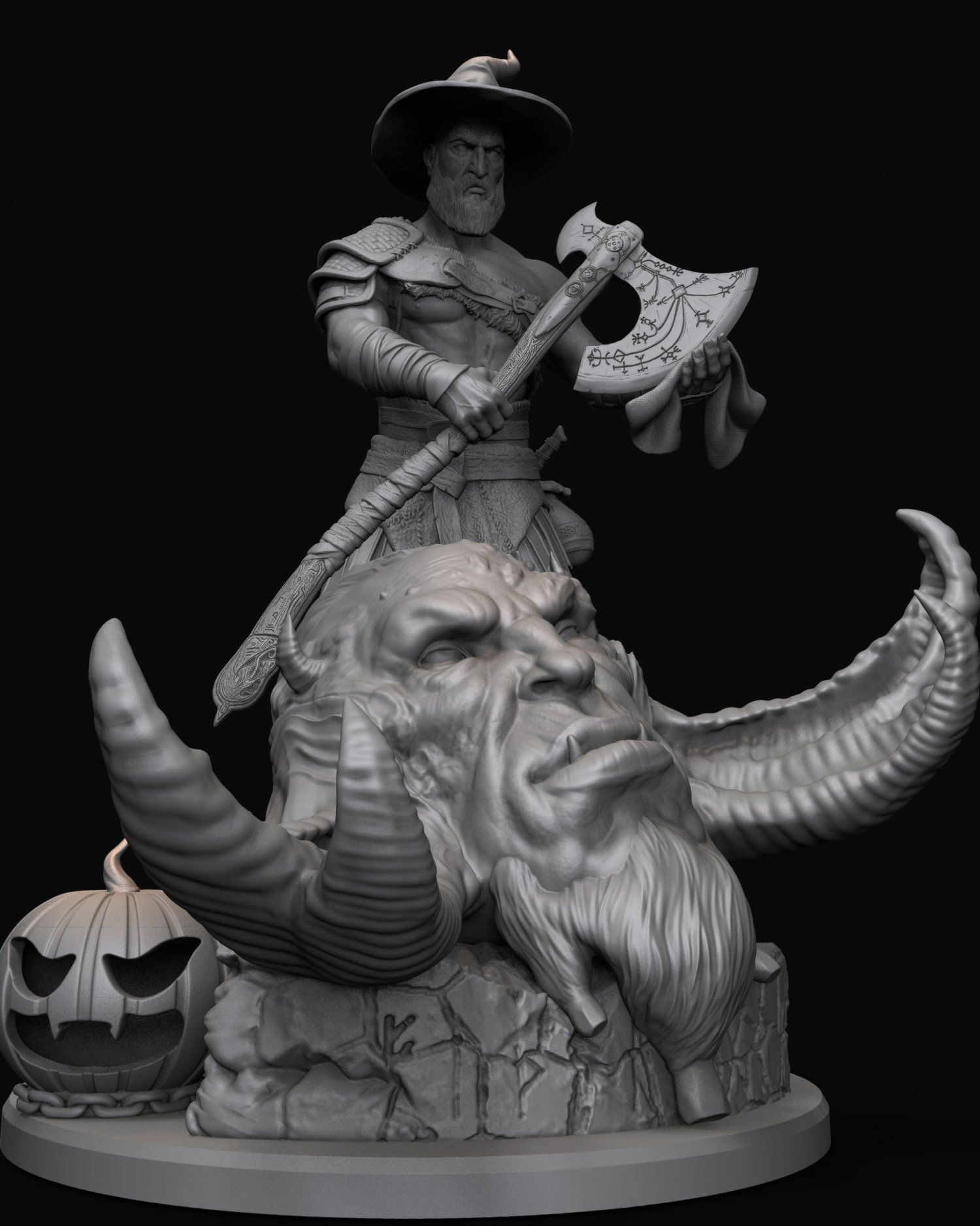 Kratos with the head of daudi 3D print model_16