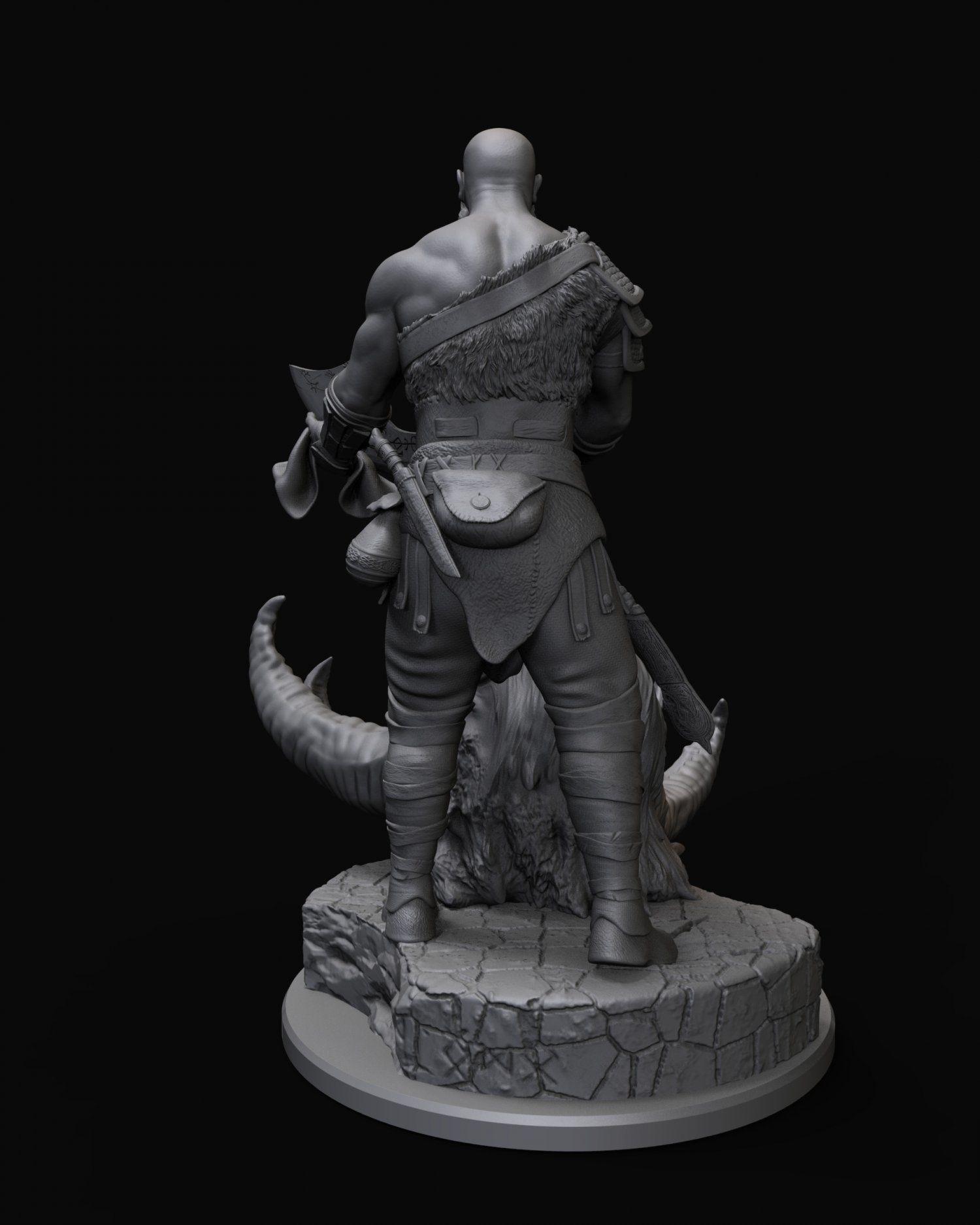 Kratos with the head of daudi 3D print model_2