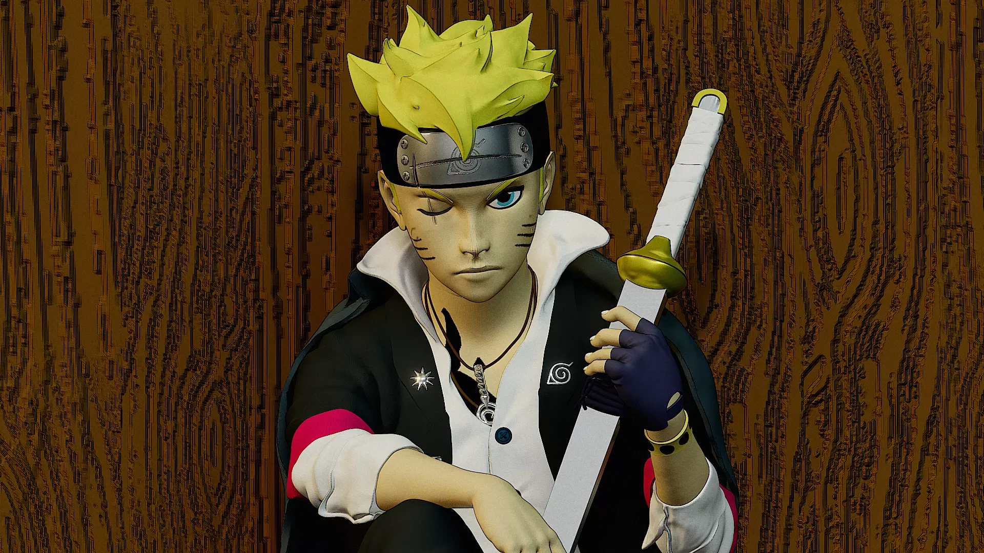 Figurine Boruto Uzumaki Two blue Vortex 3D print model_0