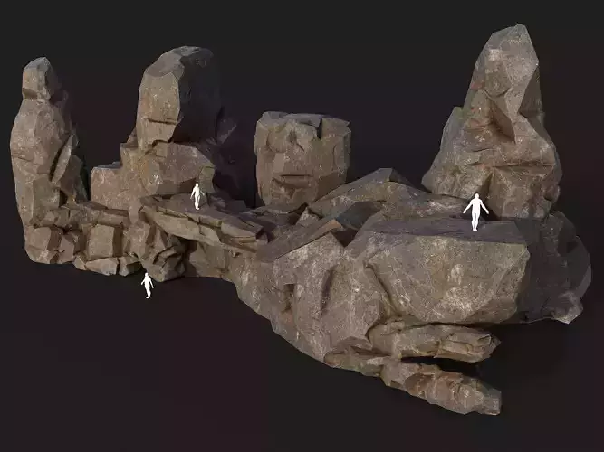 Mountain cliff Rocks - 3D Models PBR Pack 01