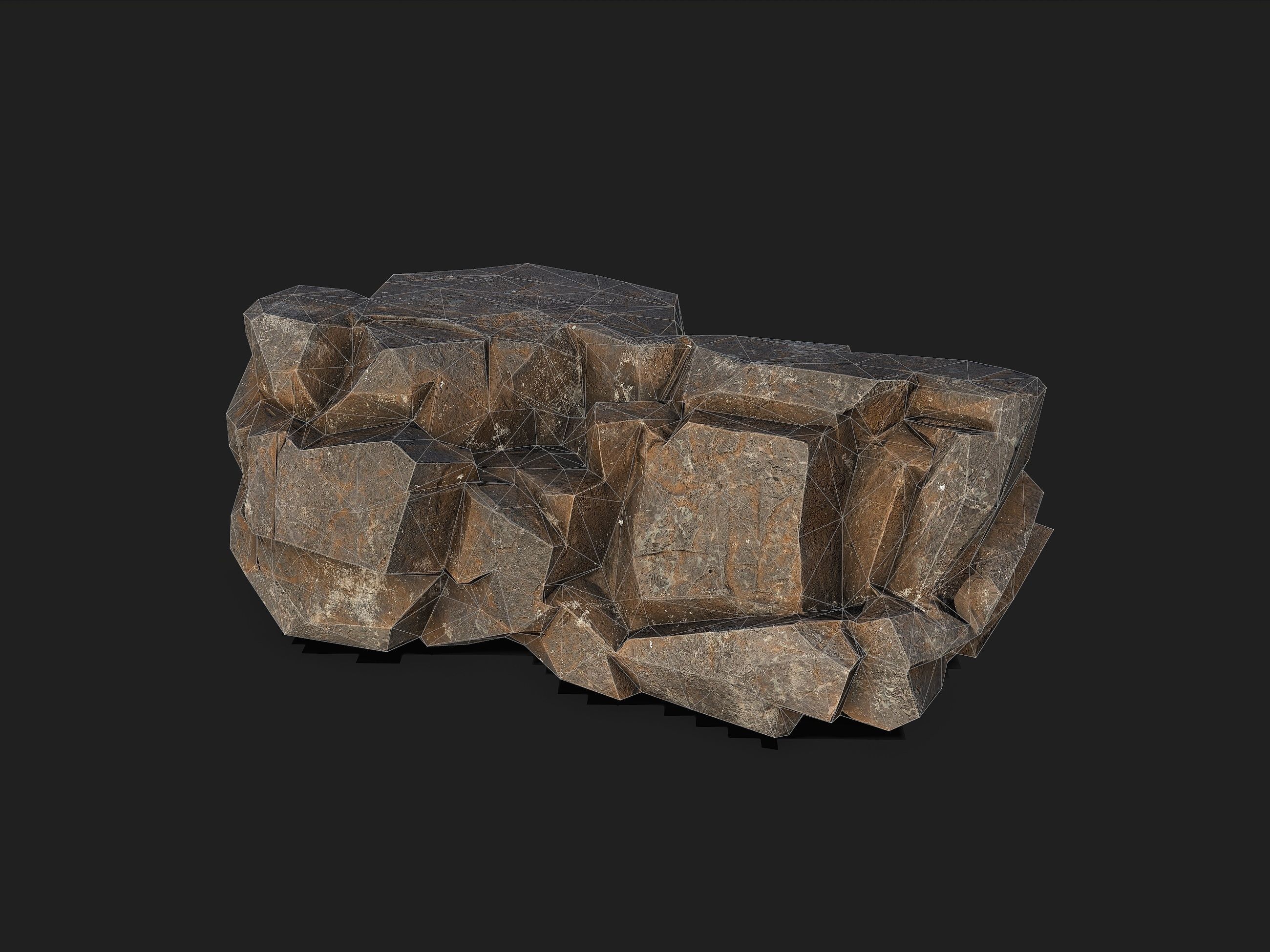 Mountain cliff Rocks - 3D Models PBR Pack 01 Low-poly 3D model_8