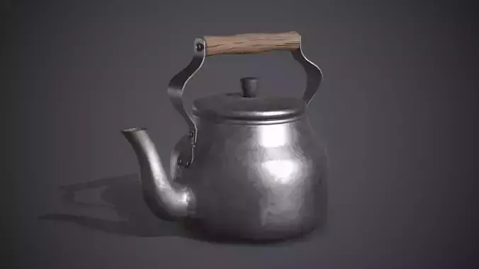Vintage Old Kettle Teapot Low-poly 3D model