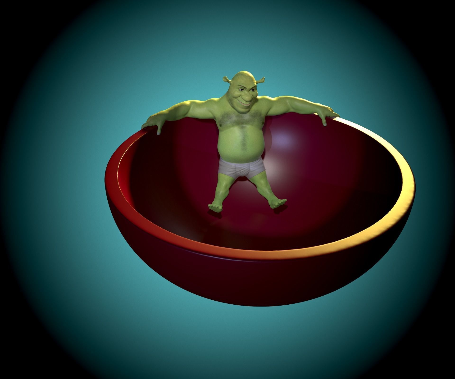 A plate with Shrek 3D print model_14