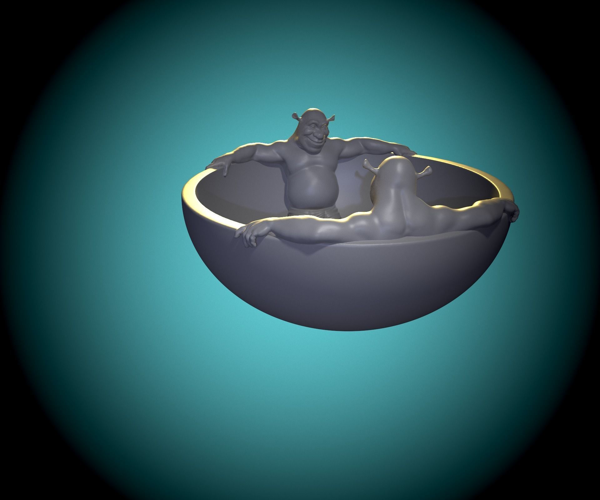 A plate with Shrek 3D print model_20