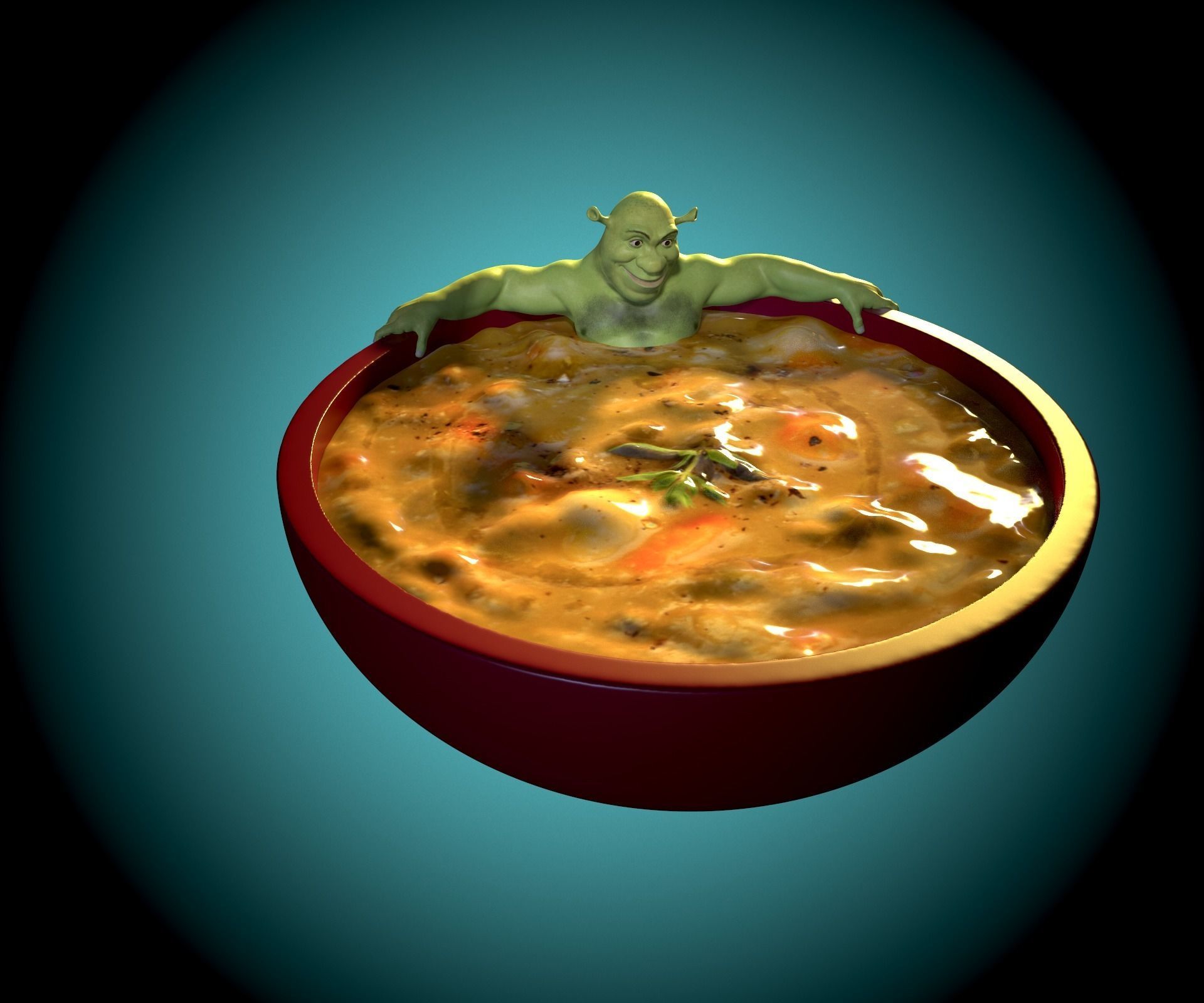 A plate with Shrek 3D print model_5