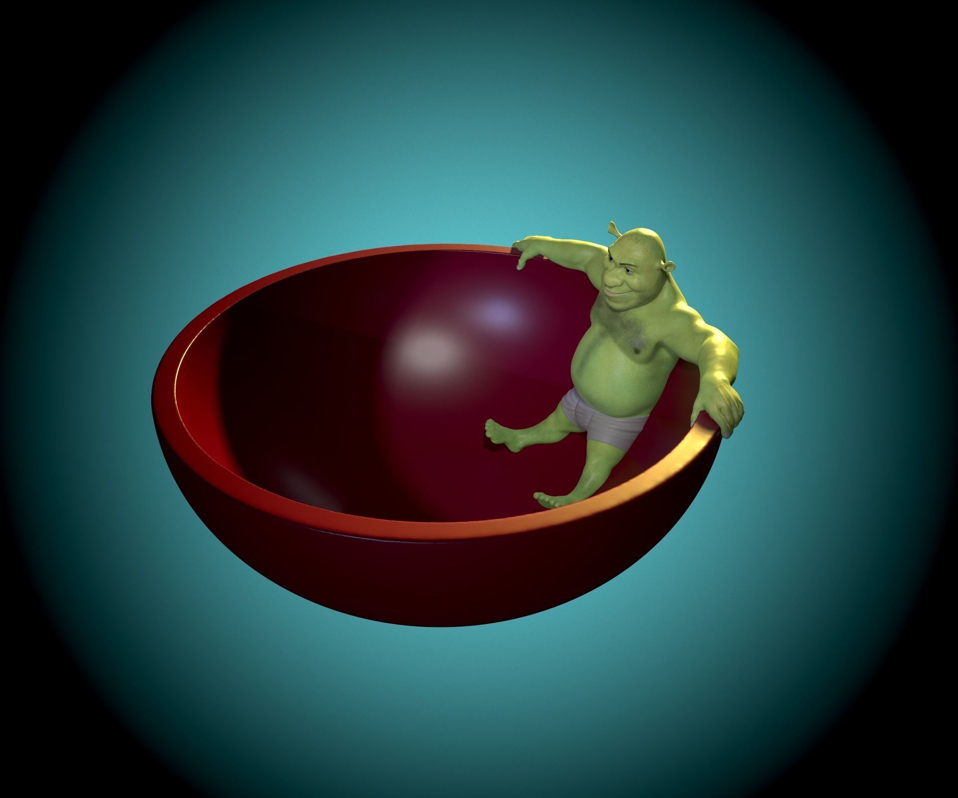 A plate with Shrek 3D print model_1