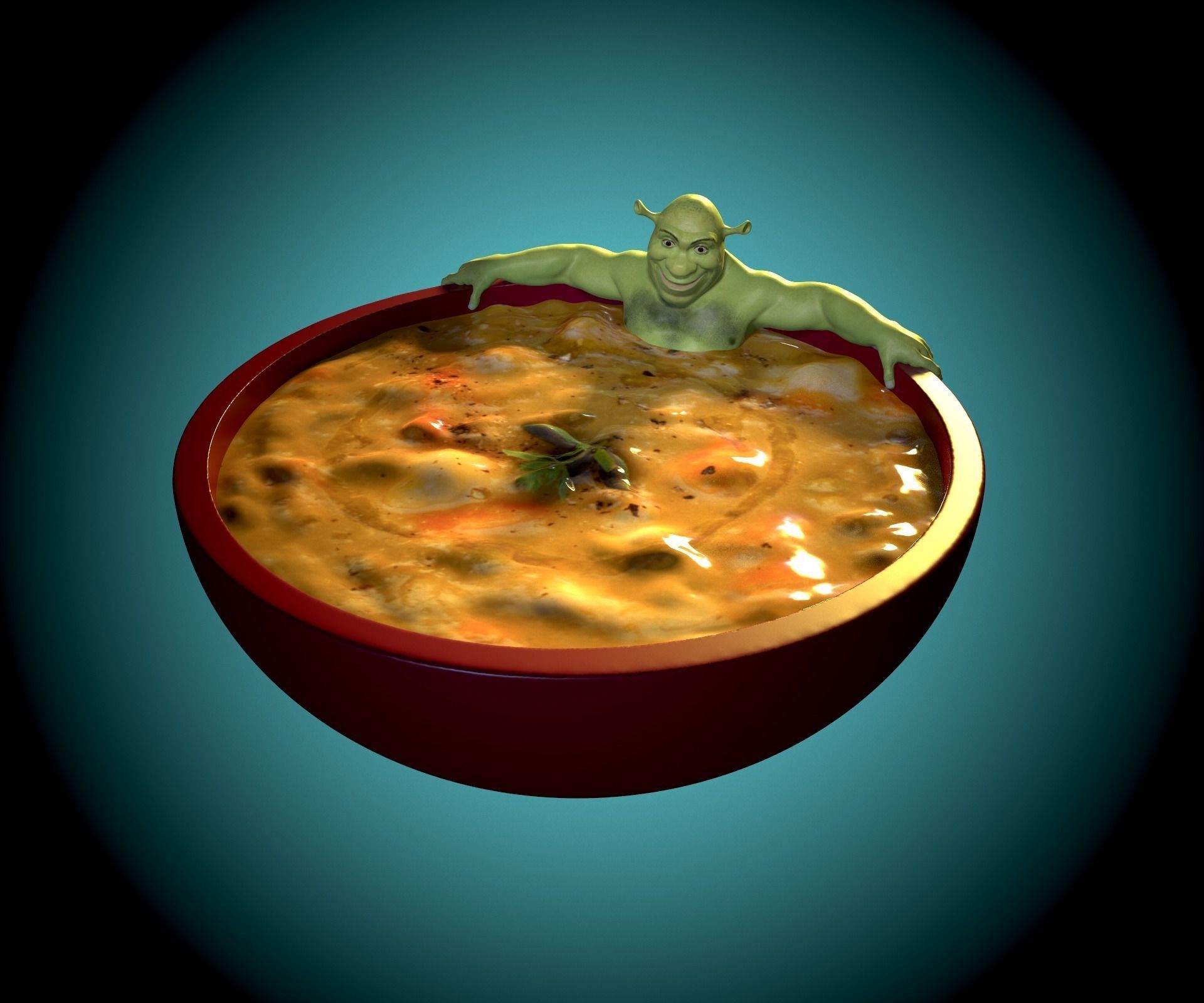 A plate with Shrek 3D print model_8