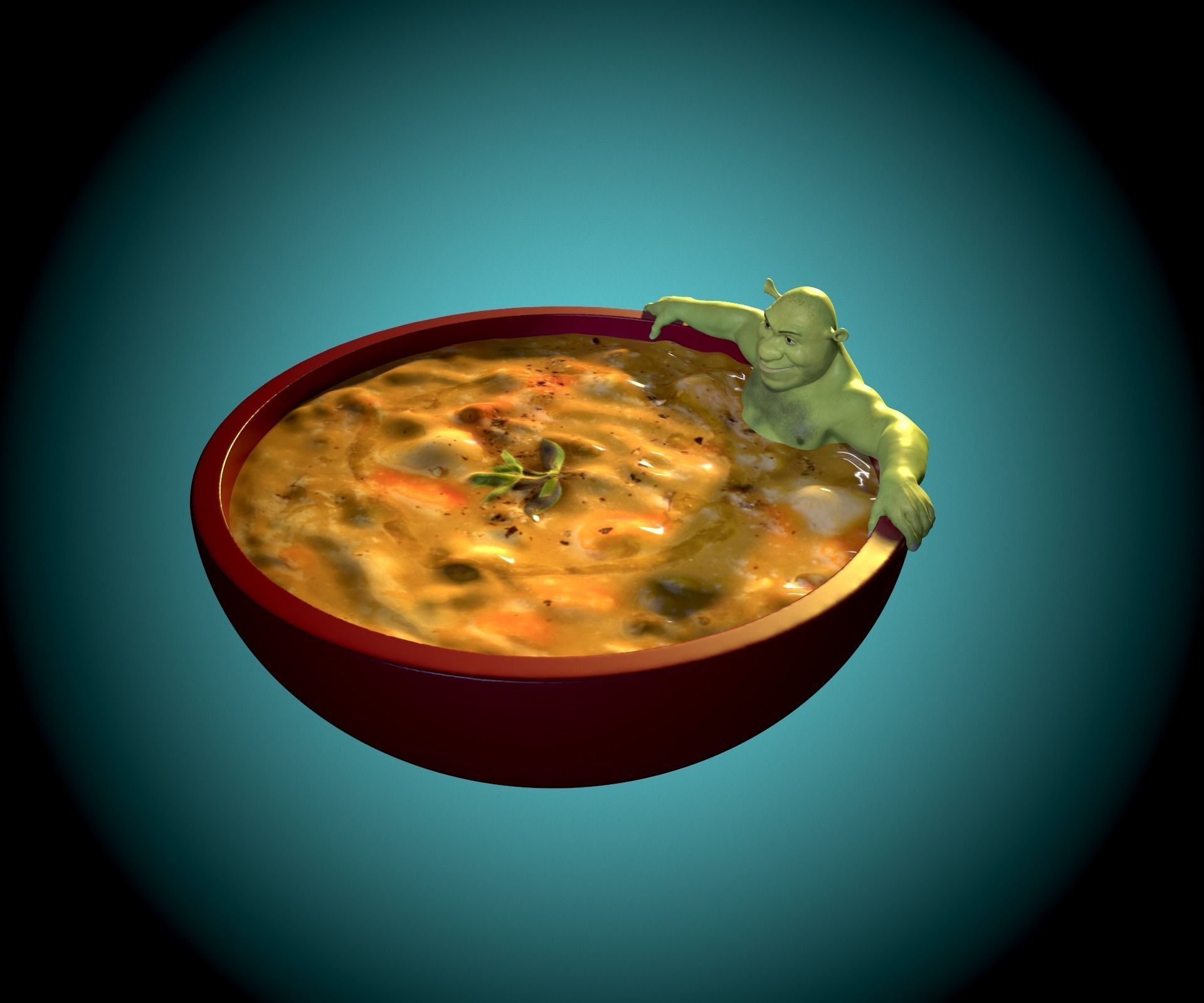 A plate with Shrek 3D print model_18