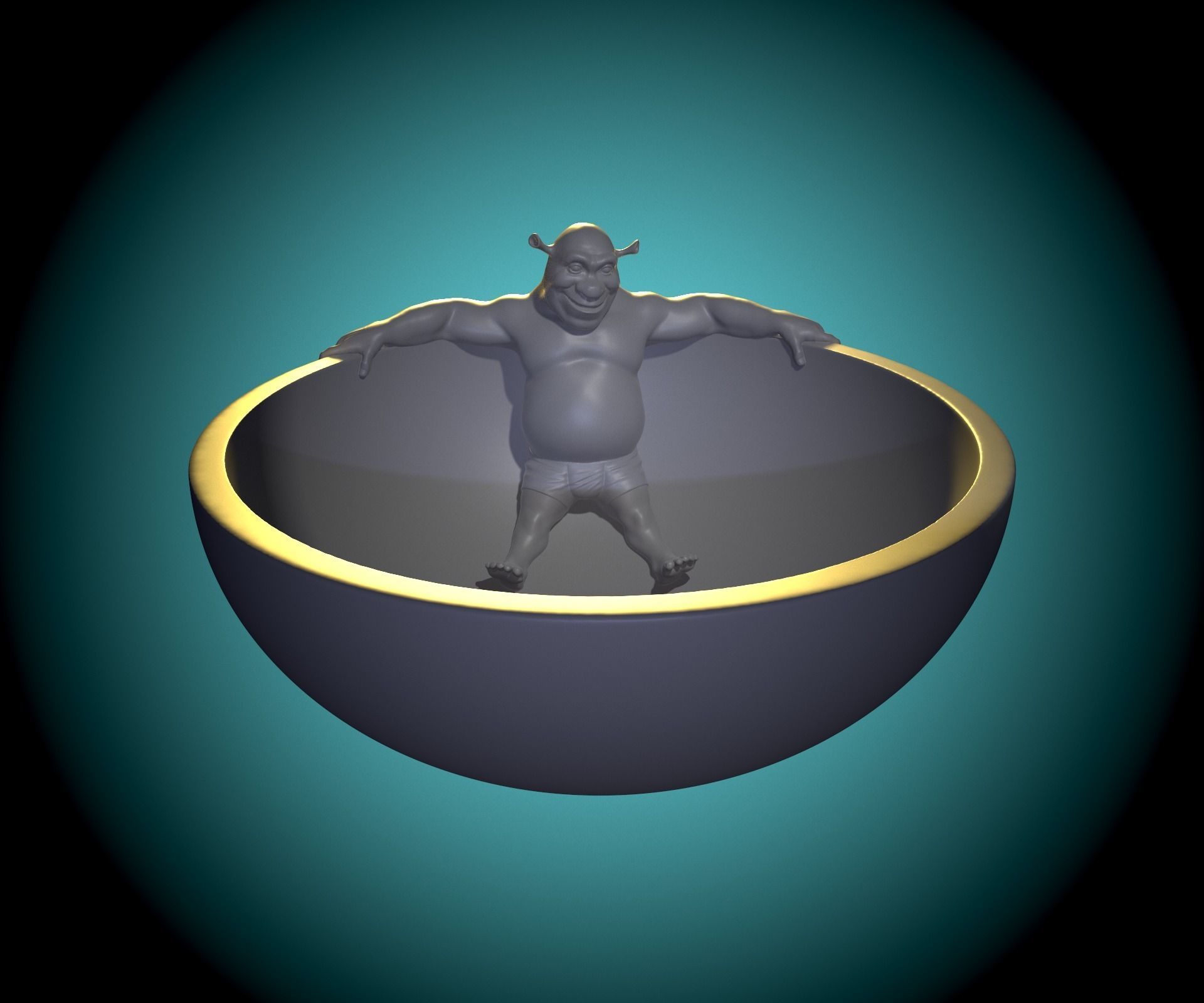 A plate with Shrek 3D print model_3