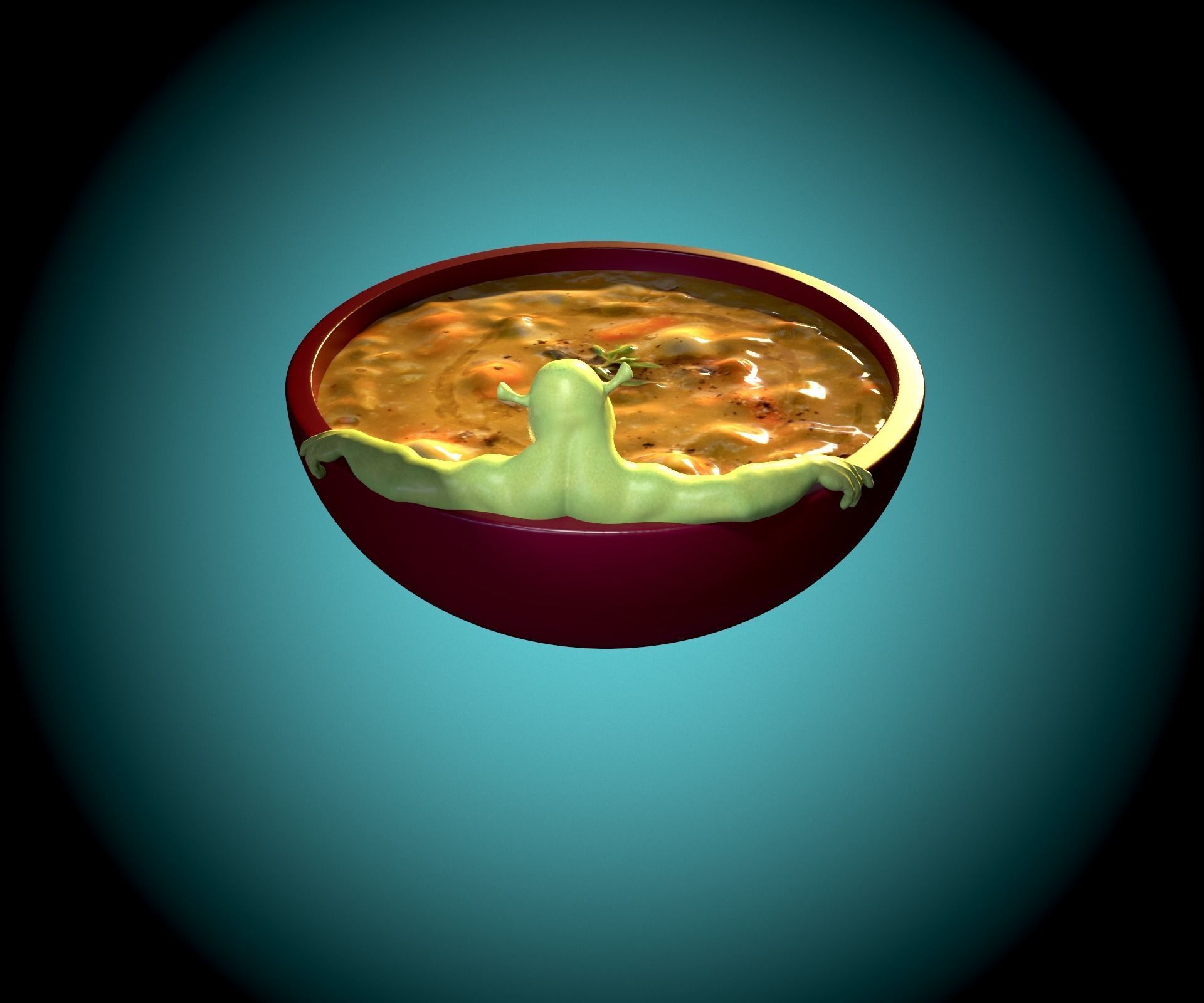 A plate with Shrek 3D print model_9