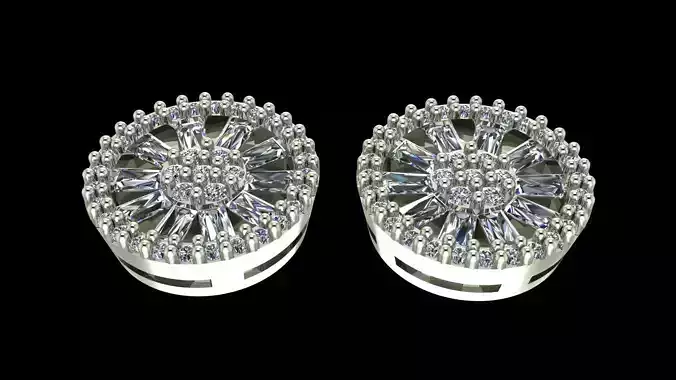 Gothic Ornamental Earrings  3D-Printable Fantasy Jewelry