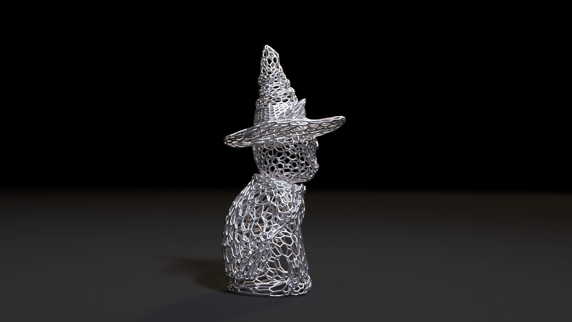 Cat in a hat 3D print model_11
