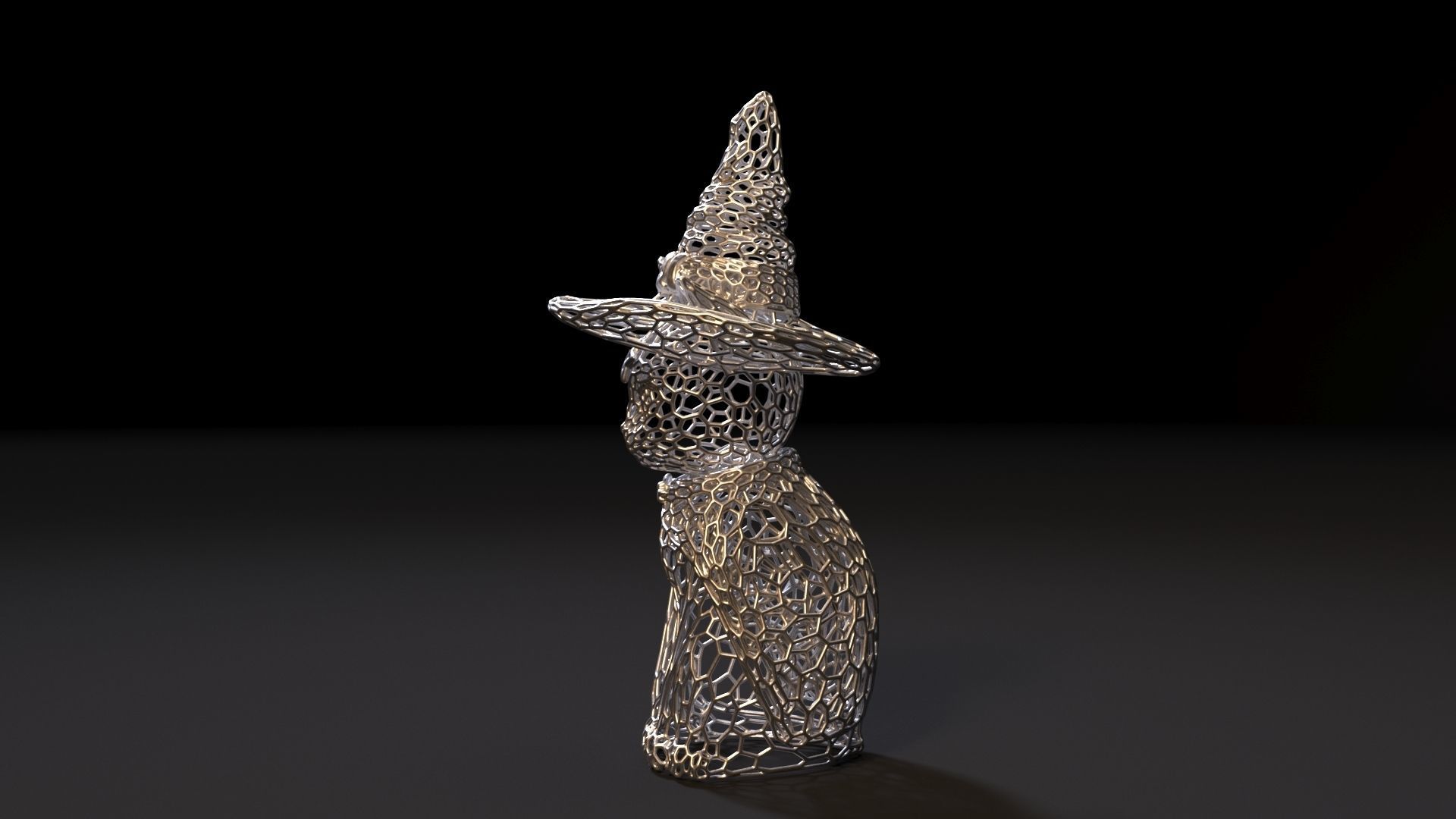 Cat in a hat 3D print model_3