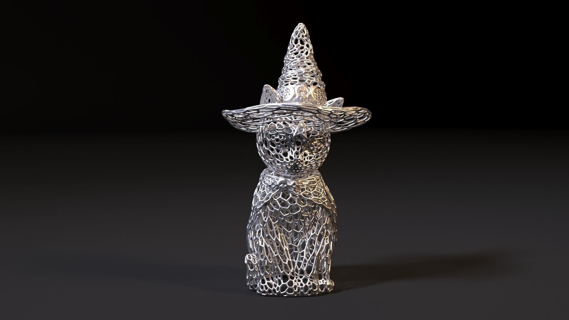 Cat in a hat 3D print model_15
