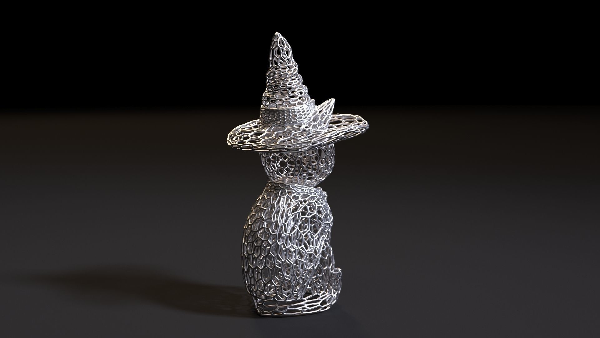 Cat in a hat 3D print model_9