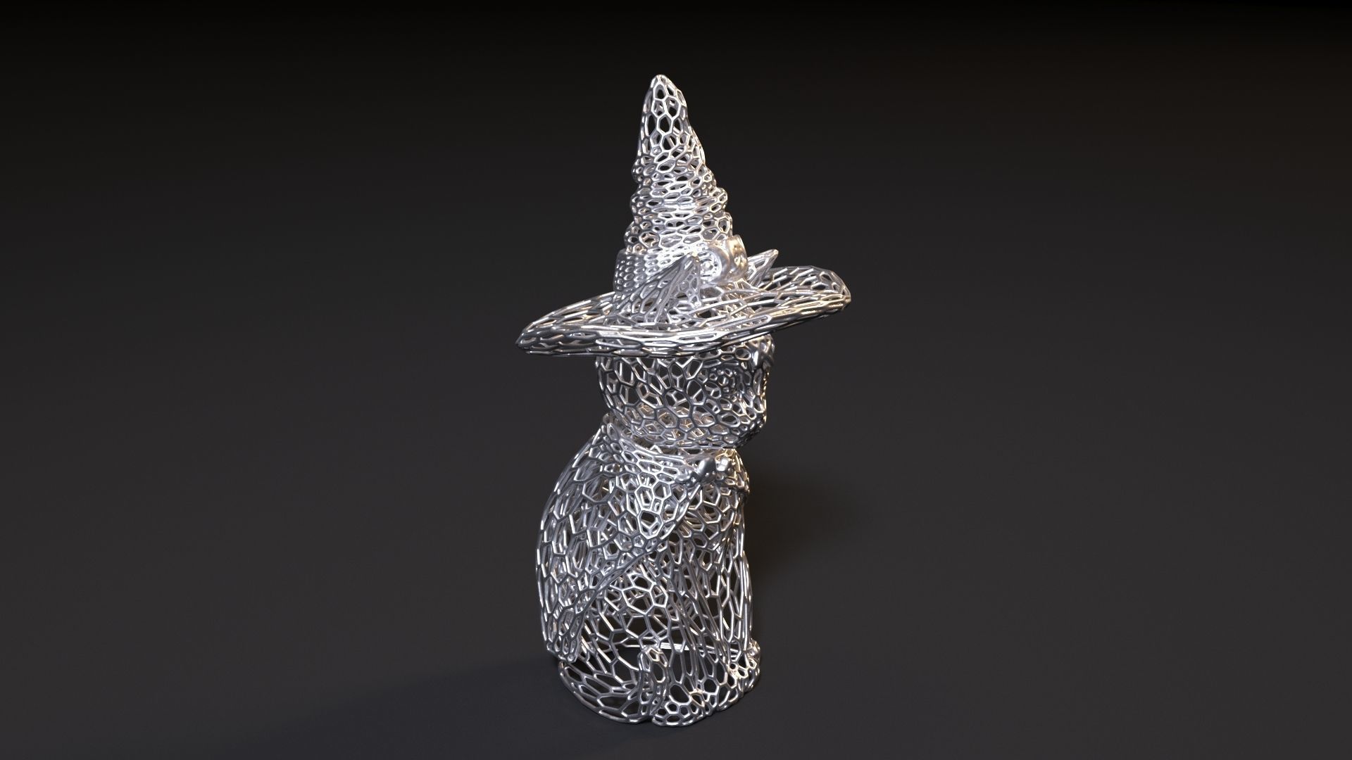 Cat in a hat 3D print model_13