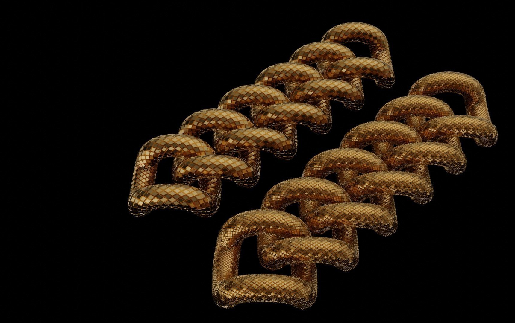 diamond textured curb chain links Cuban 3D print model_1