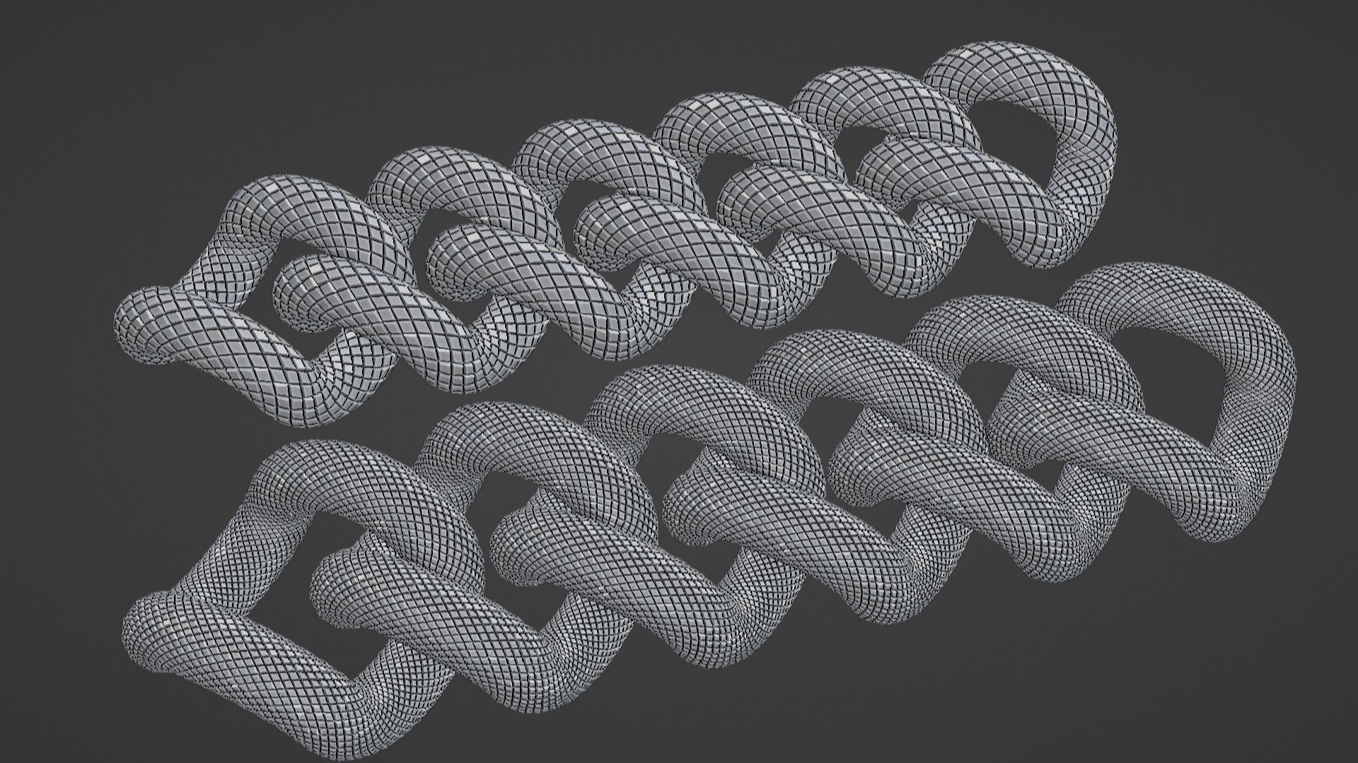 diamond textured curb chain links Cuban 3D print model_2