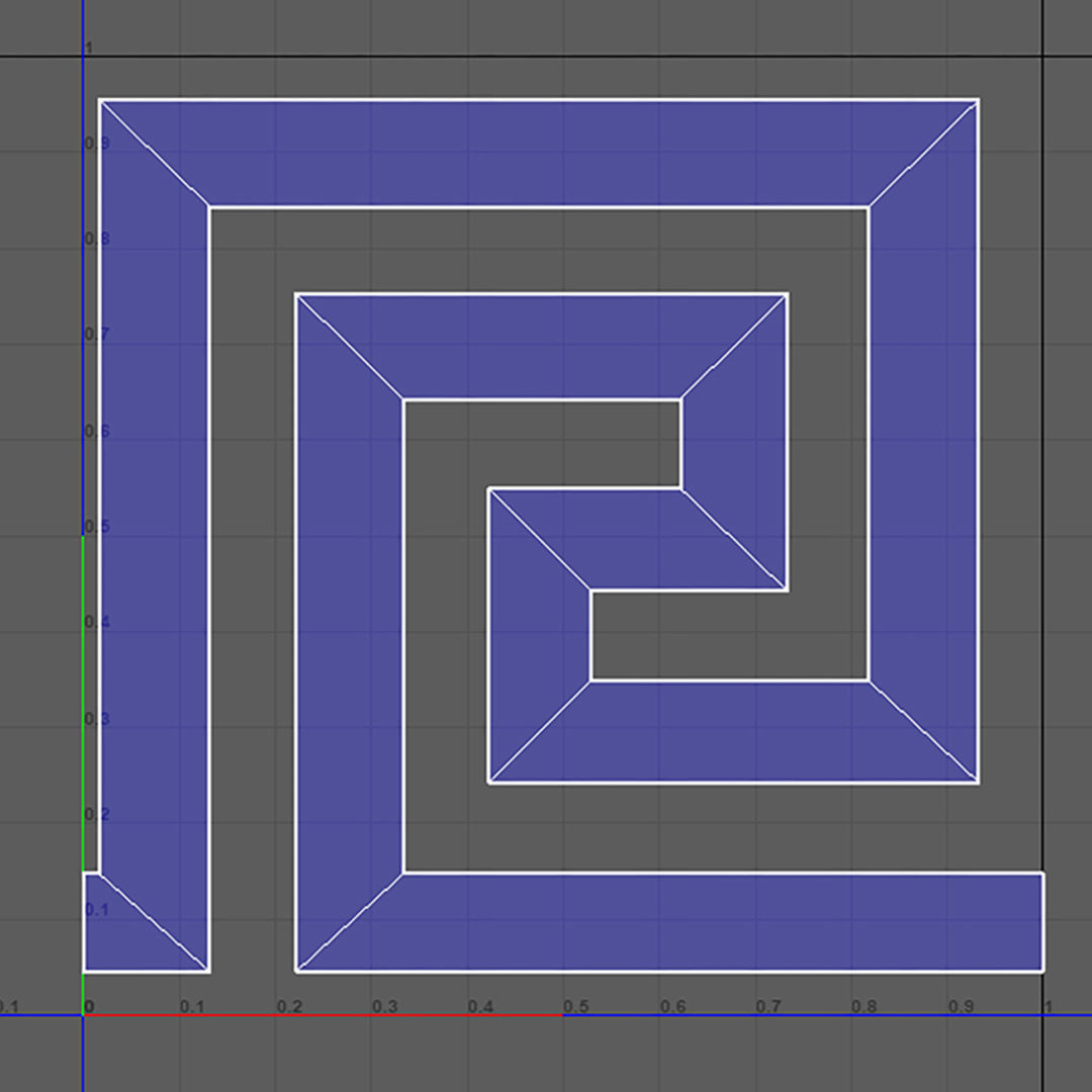 24 Greek Meander Tileable Patterns Low-poly 3D model_20