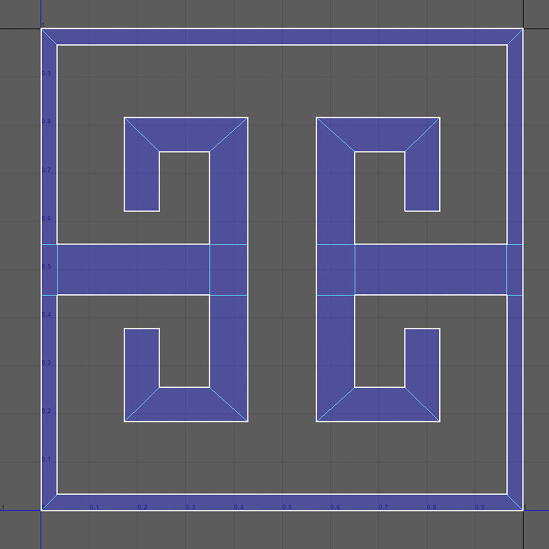 24 Greek Meander Tileable Patterns Low-poly 3D model_23