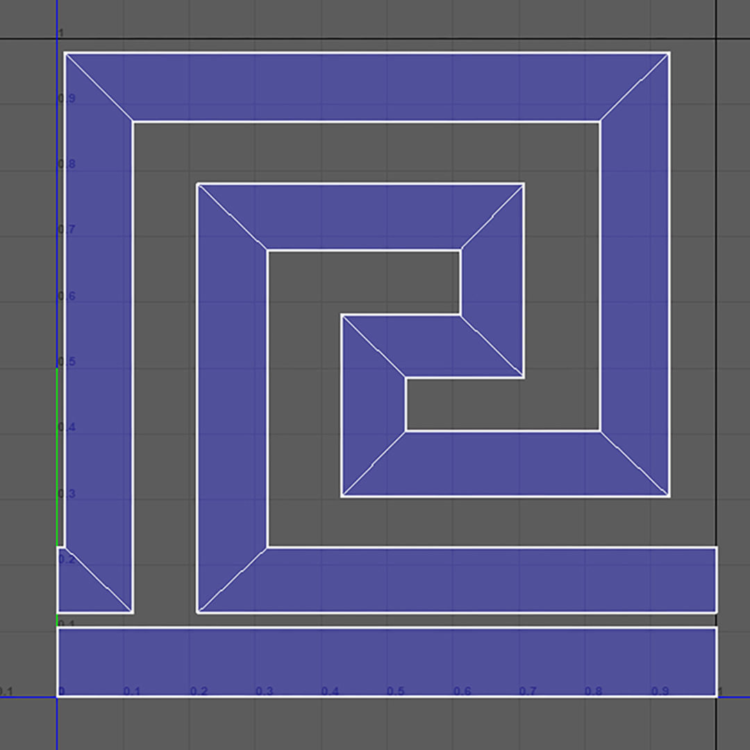 24 Greek Meander Tileable Patterns Low-poly 3D model_21