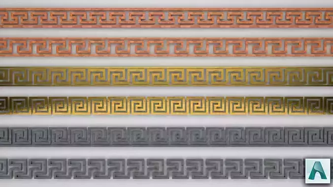24 Greek Meander Tileable Patterns
