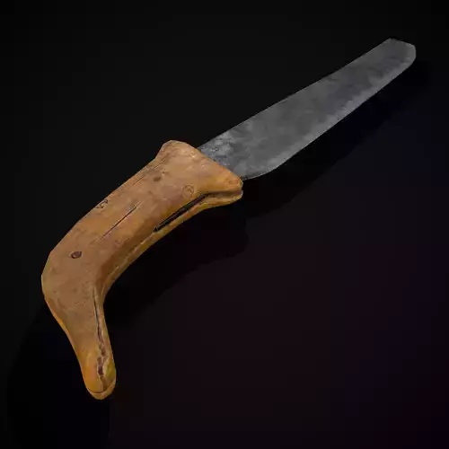 Old Worn Bone Saw Low-poly 3D model