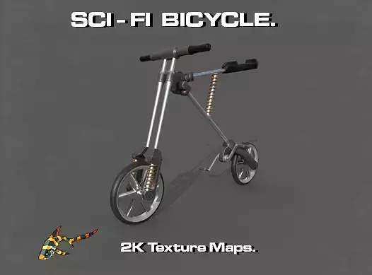 SCI-FI BICYCLE Low-poly 3D model
