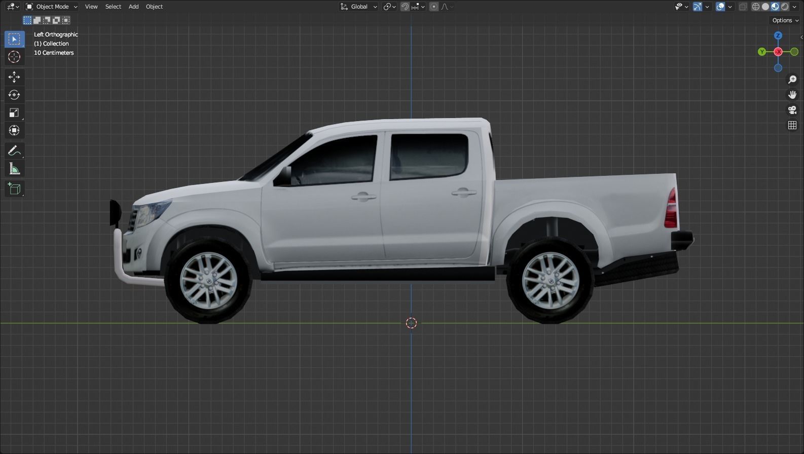 Toyota Hilux 2014 Static parking lot Low Poly Blank Low-poly 3D model_7