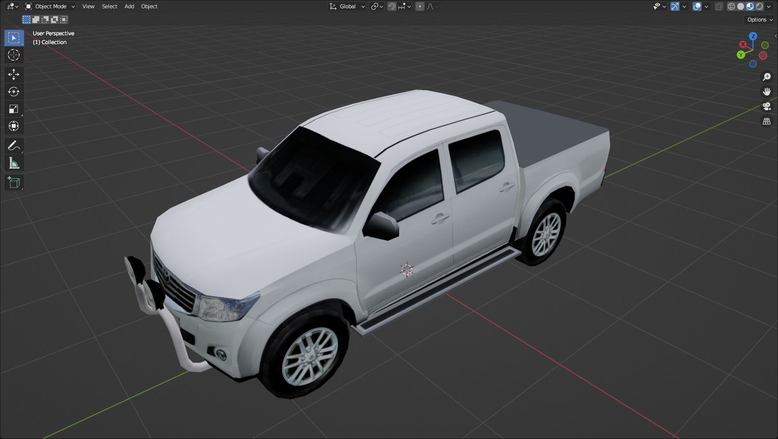 Toyota Hilux 2014 Static parking lot Low Poly Blank Low-poly 3D model_6
