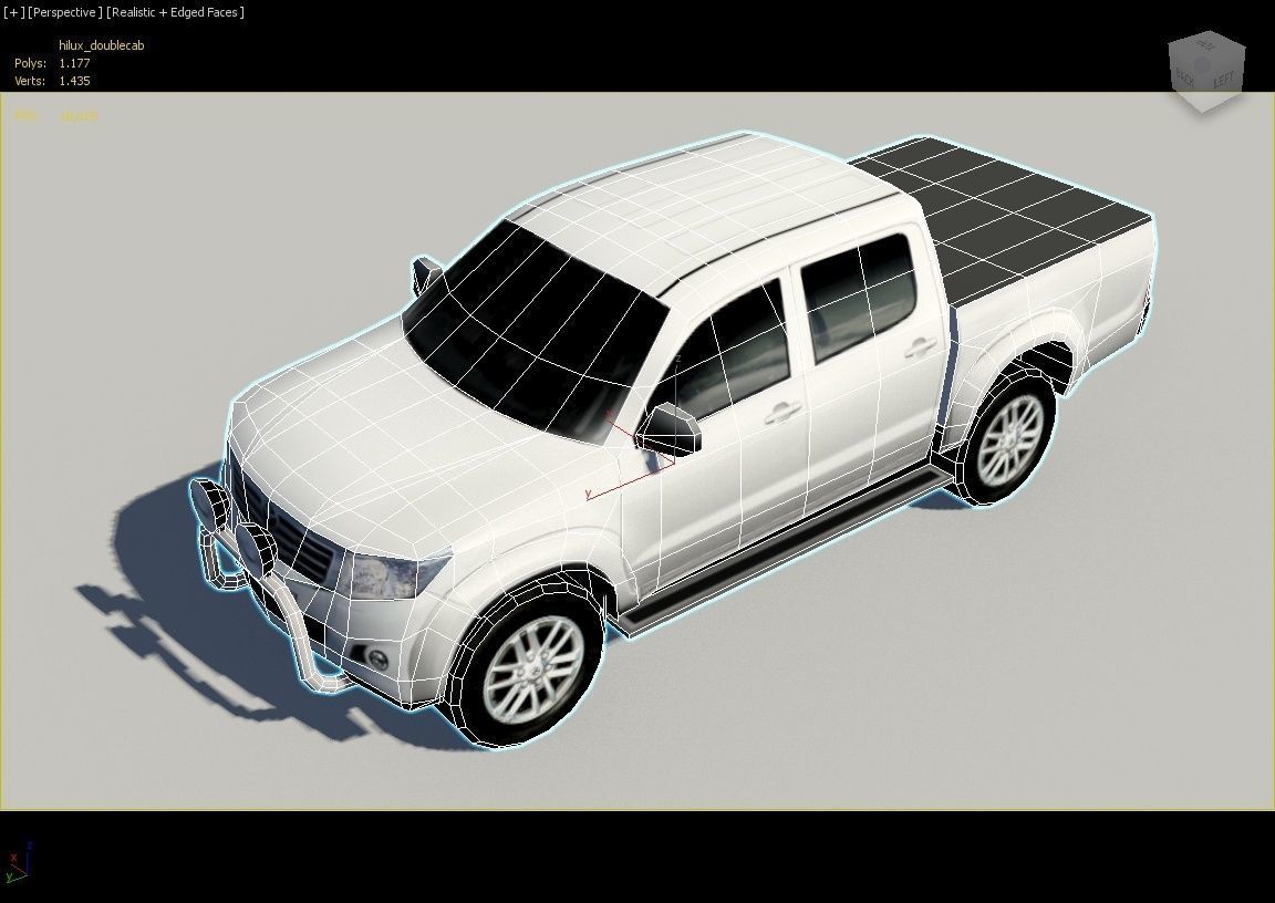 Toyota Hilux 2014 Static parking lot Low Poly Blank Low-poly 3D model_5