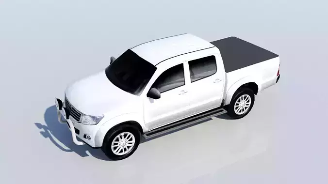 Toyota Hilux 2014 Static parking lot Low Poly Blank Low-poly 3D model