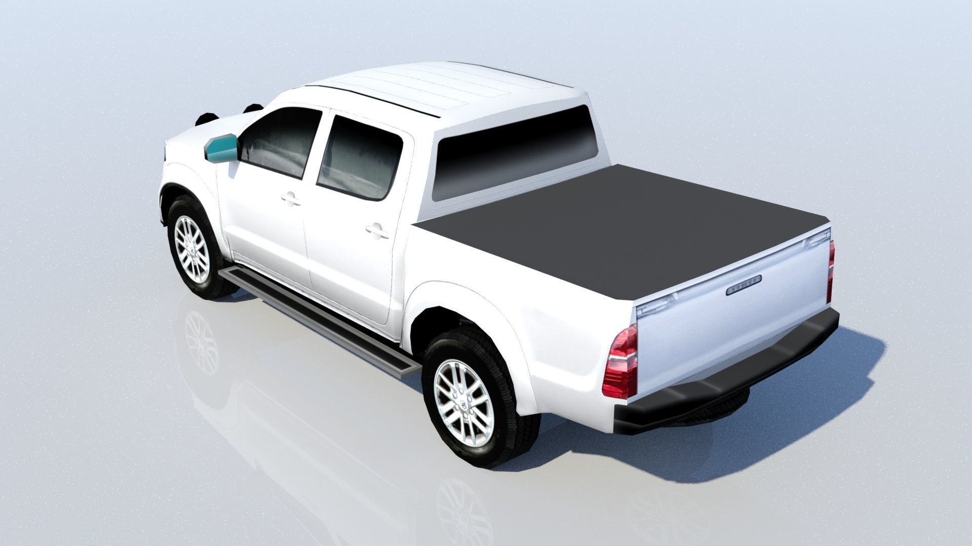 Toyota Hilux 2014 Static parking lot Low Poly Blank Low-poly 3D model_2