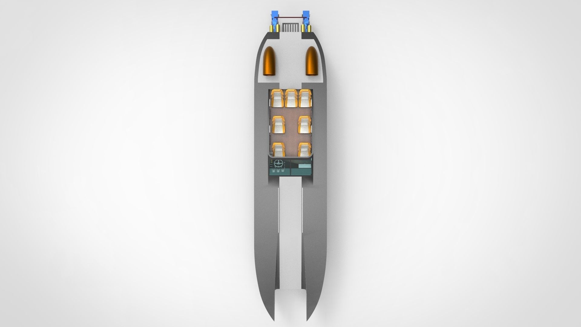 catamaran speed boat Low-poly 3D model_1
