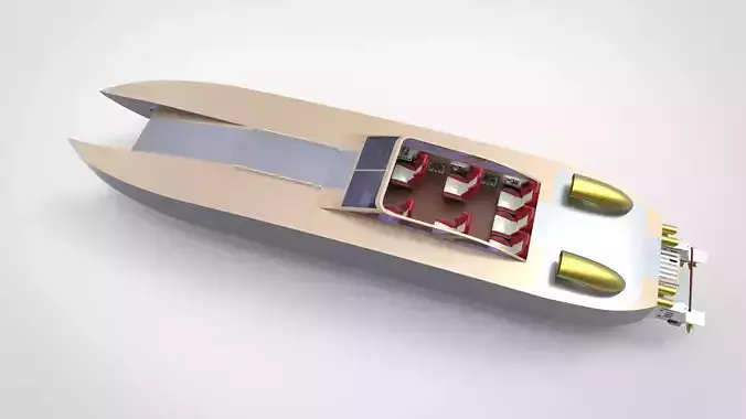 catamaran speed boat 3D model