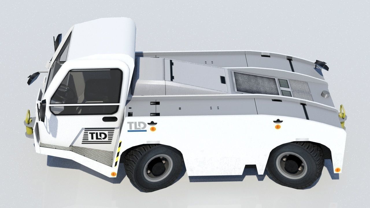 Medium Pushback Tractor Static Low Poly  Low-poly 3D model_5