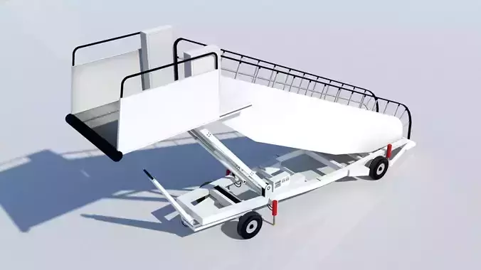 Towable Passenger Aircraft Stair Airport Low Poly  Low-poly 3D model