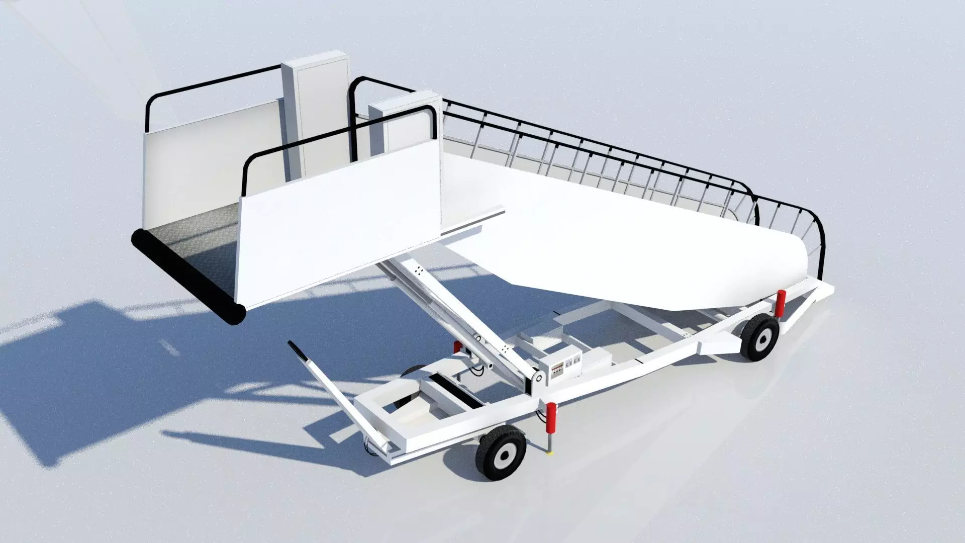 Towable Passenger Aircraft Stair Airport Low Poly Low-poly 3D model_0