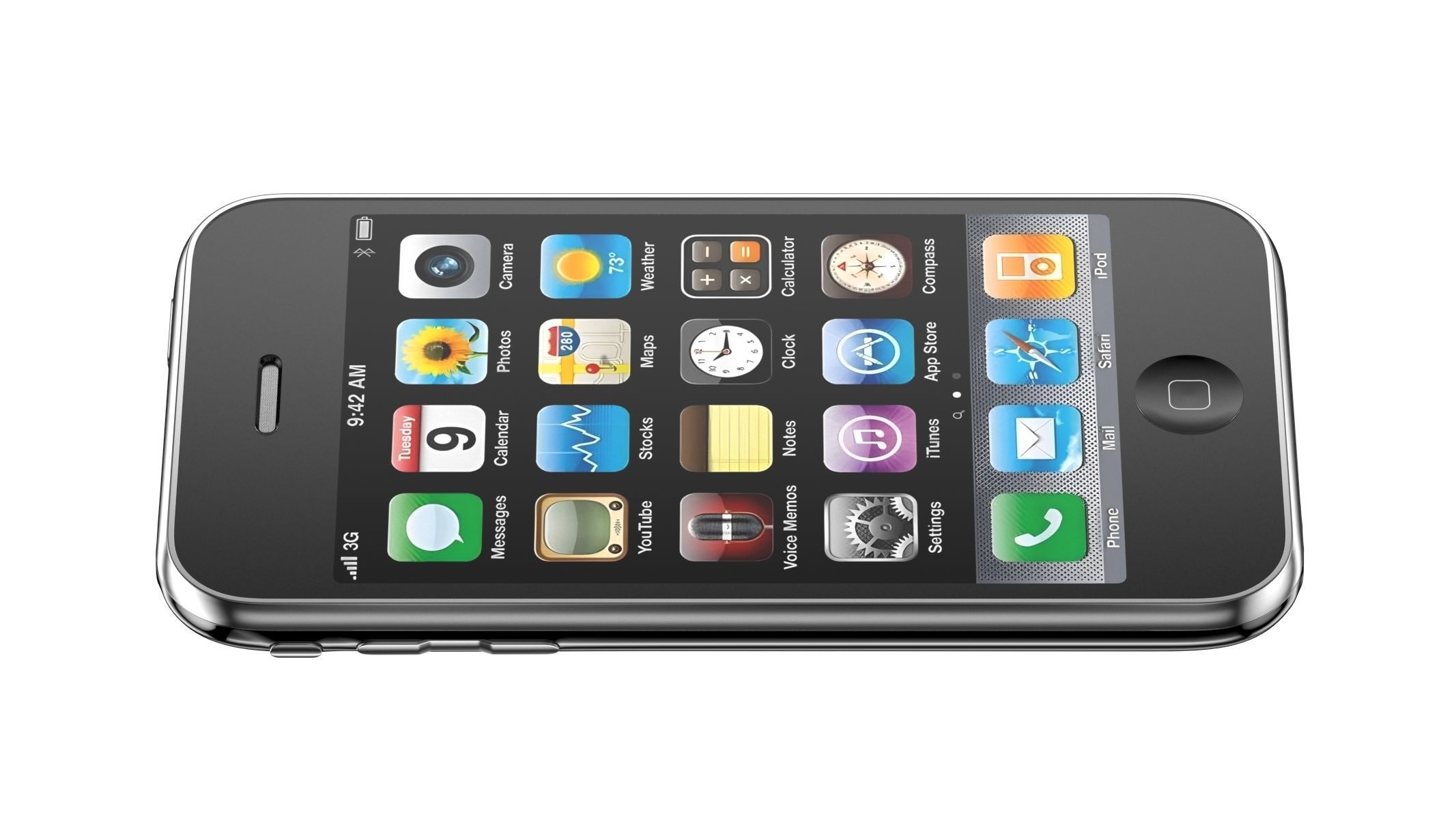 Apple iPhone 3G Black 3D model_3