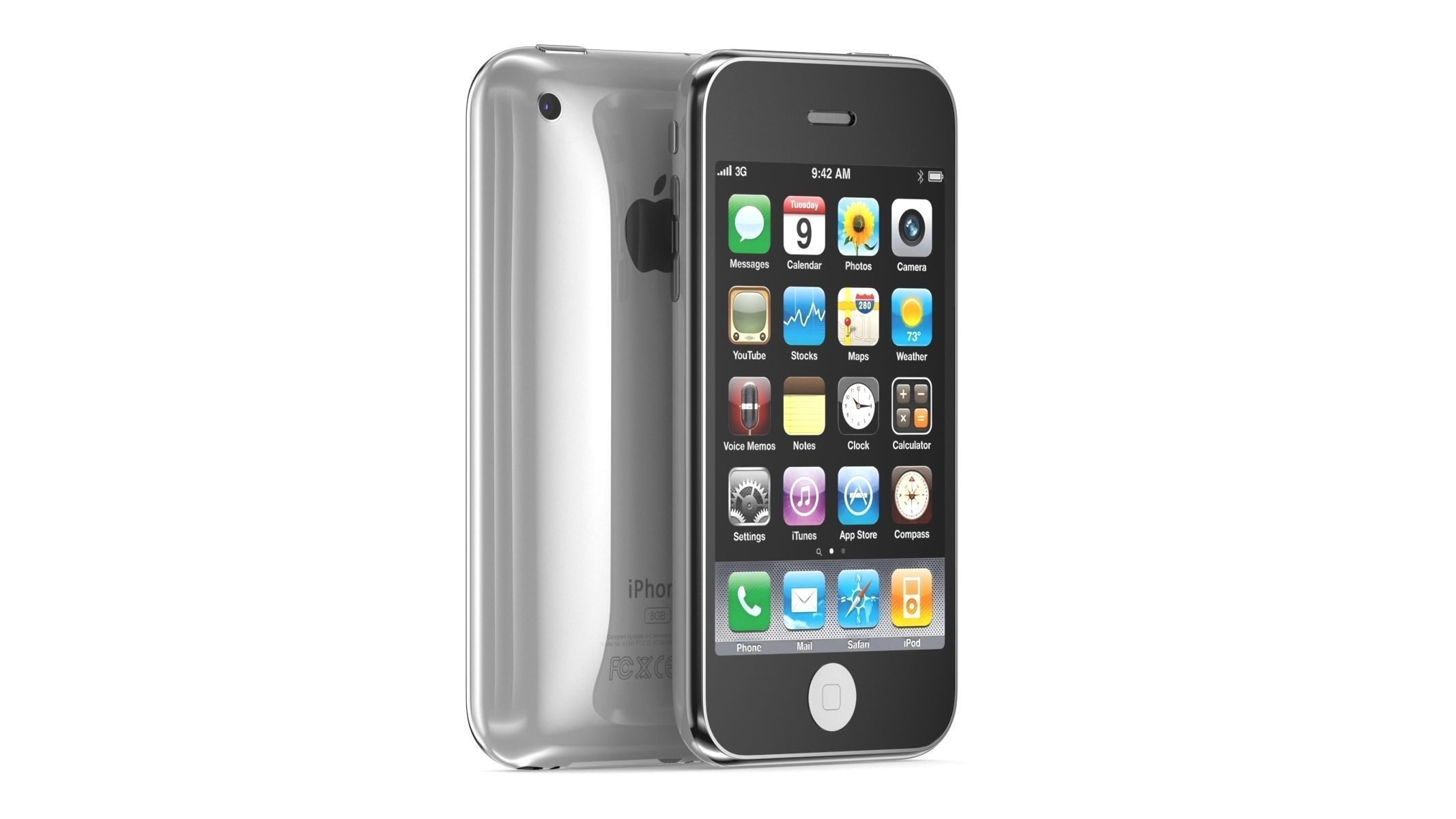 Apple iPhone 3G White 3D model_1
