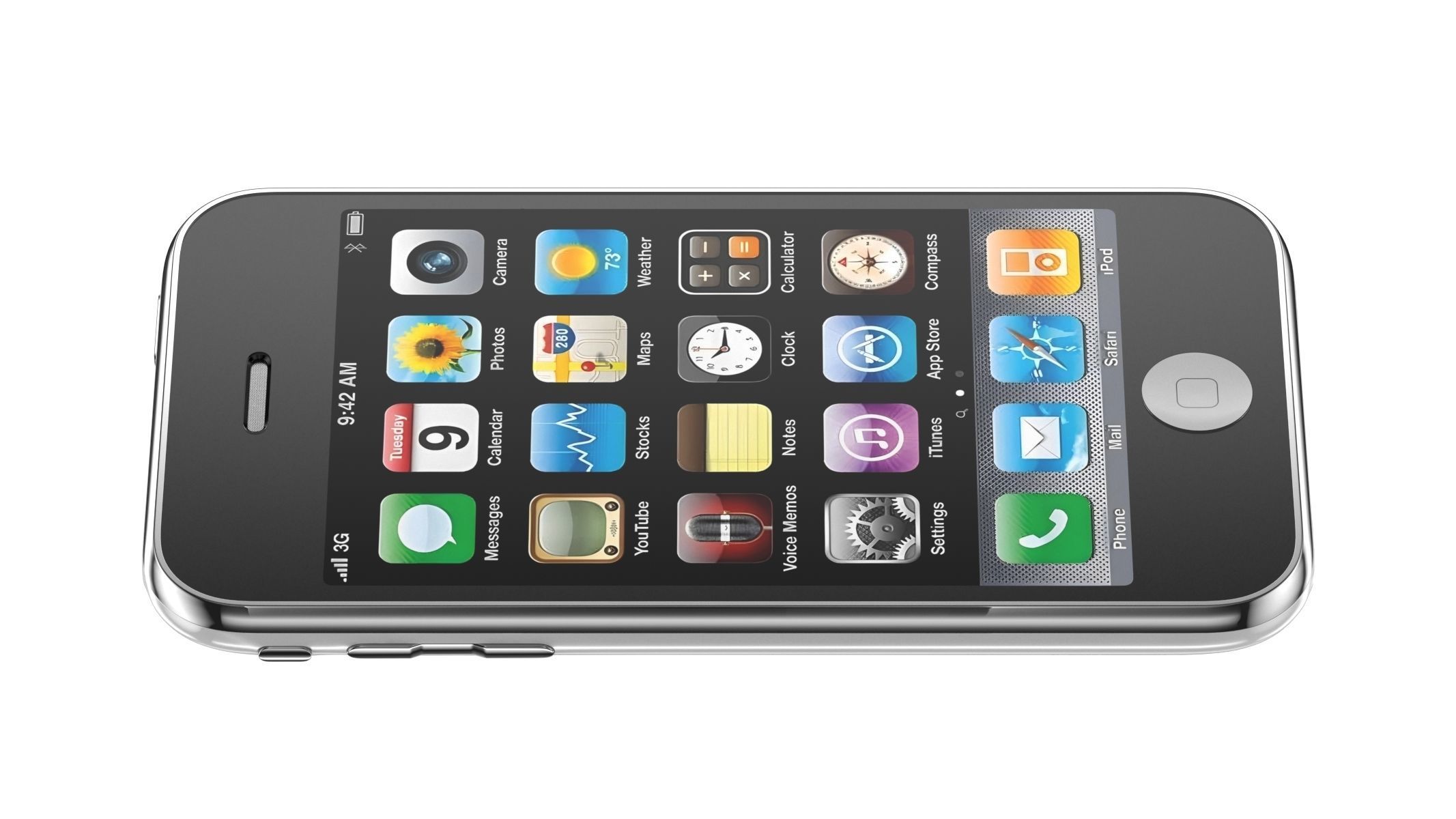 Apple iPhone 3G White 3D model_3