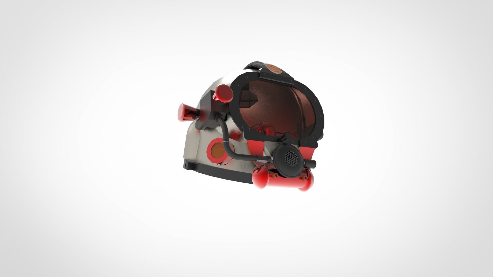 Diving helmet 3D model_4