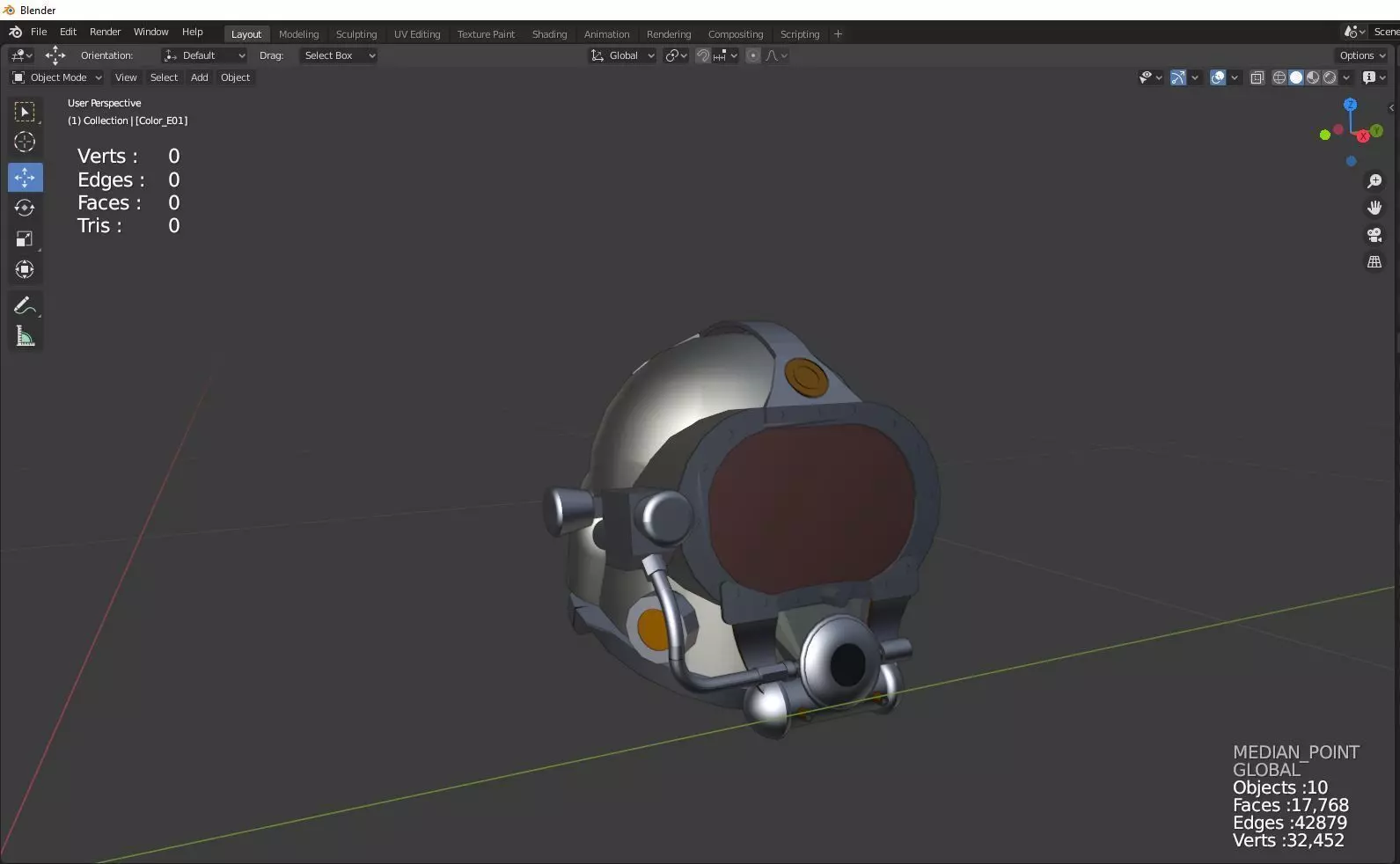 Diving helmet 3D model_0