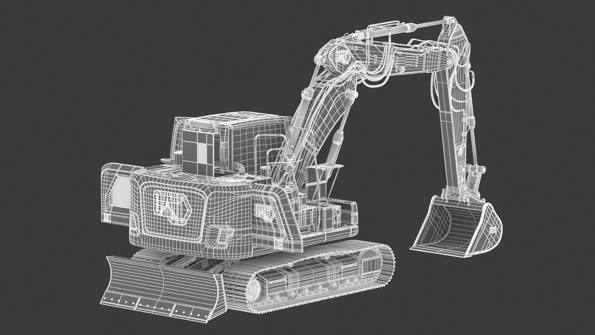 CAT 313 Triple Arm New Cabin 3D model_26