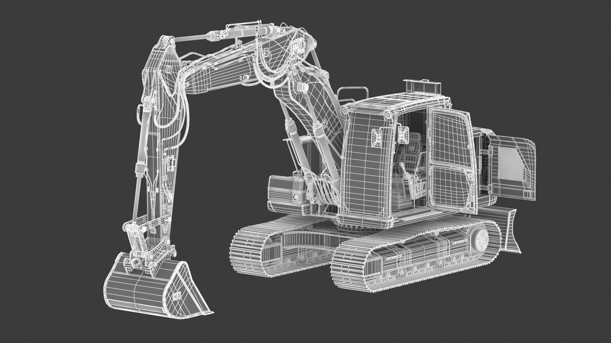 CAT 313 Triple Arm New Cabin 3D model_22