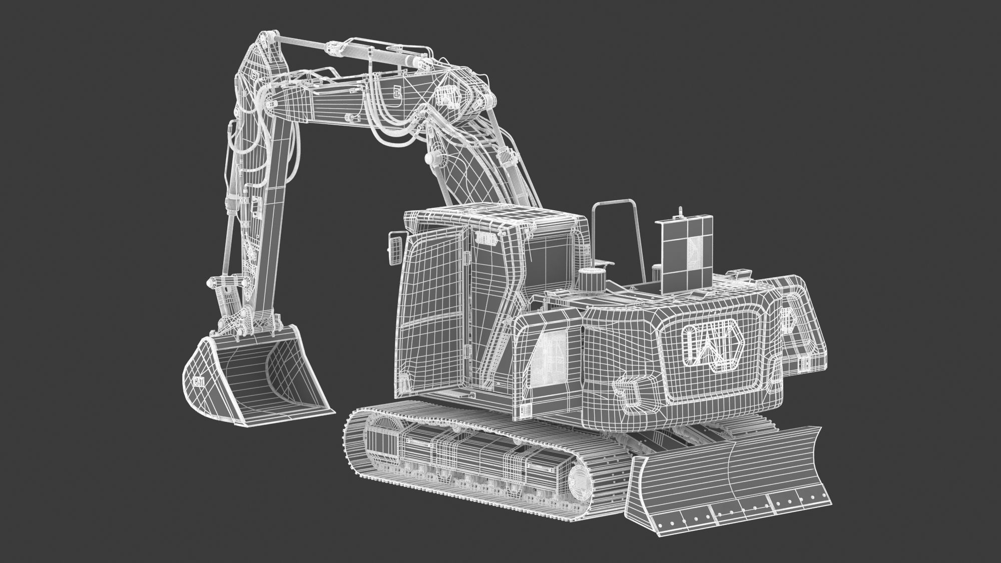 CAT 313 Triple Arm New Cabin 3D model_28