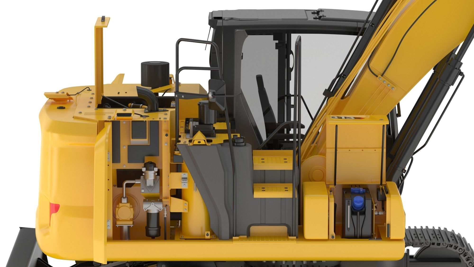 CAT 313 Triple Arm New Cabin 3D model_14