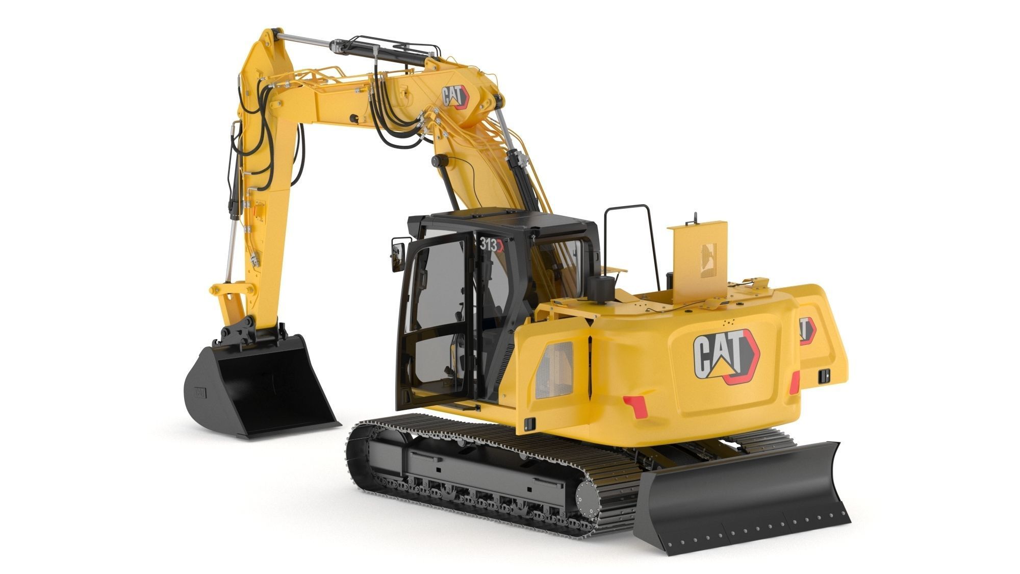 CAT 313 Triple Arm New Cabin 3D model_7