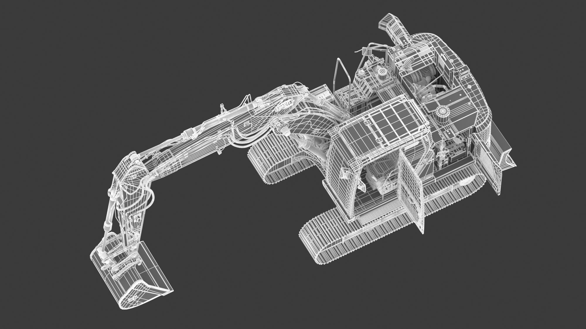 CAT 313 Triple Arm New Cabin 3D model_29