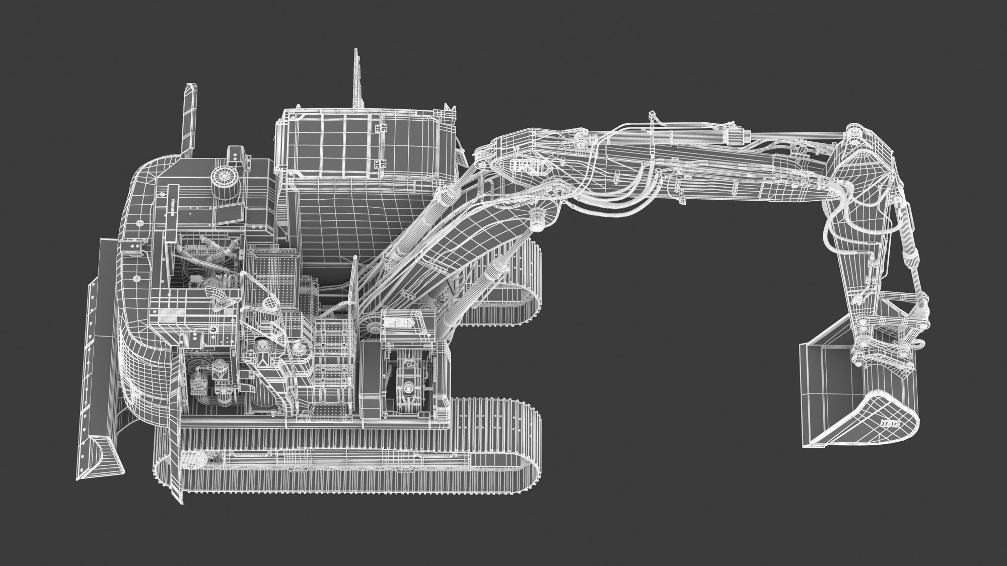 CAT 313 Triple Arm New Cabin 3D model_30